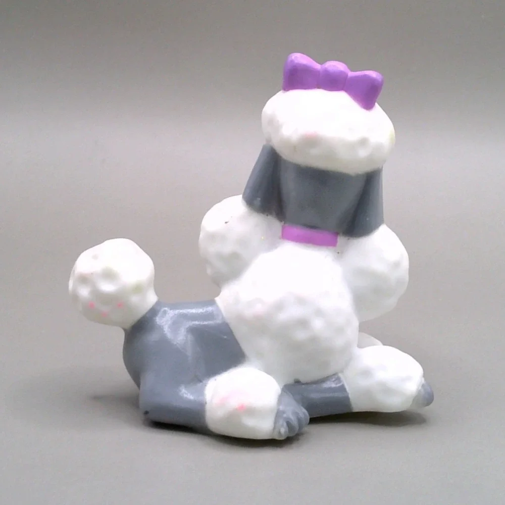 Fisher Price Loving Family Dollhouse White Poodle Dog Figure Pink Bow Pet Toy
